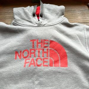 North Face gray/red hoodie